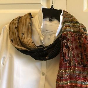 Black with gold pashmina scarf so beautiful on your little black dress